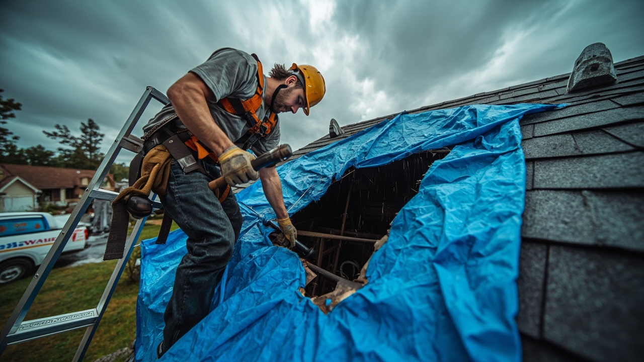 How Professional Emergency Roof Tarping Stops the Damage